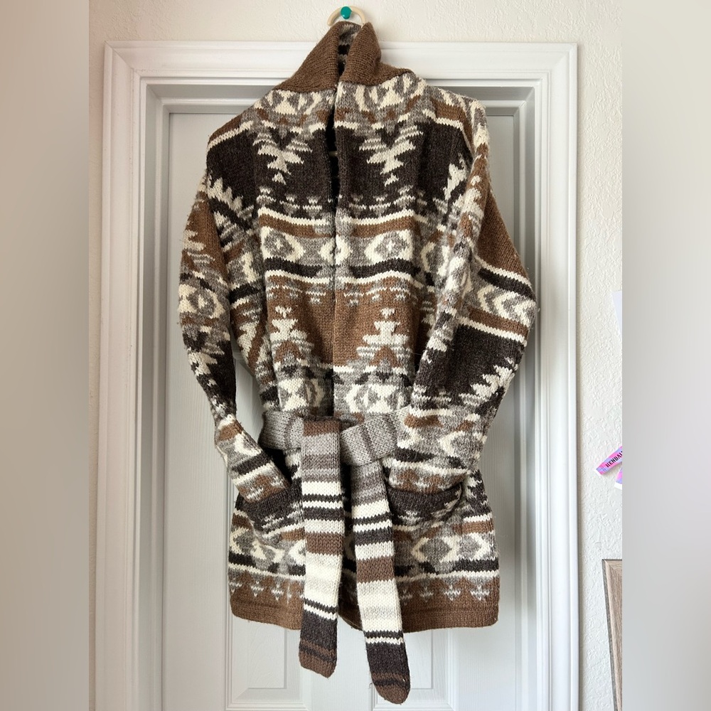 Lauren Ralph Lauren | Hand-Knit 100% Wool Western Aztec Cardigan